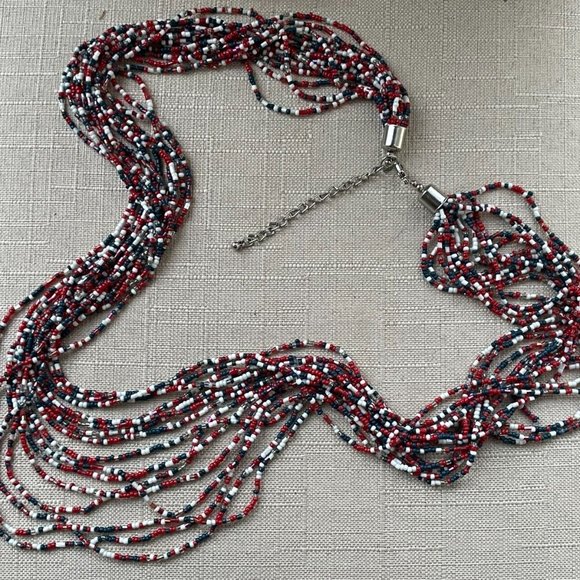 Women Necklace Multi Color Beads Multu Layer Statement Jewelry Necklace - Picture 8 of 9